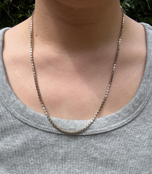 Vintage gold star pierced chain, 52cm / 20.47 inches long