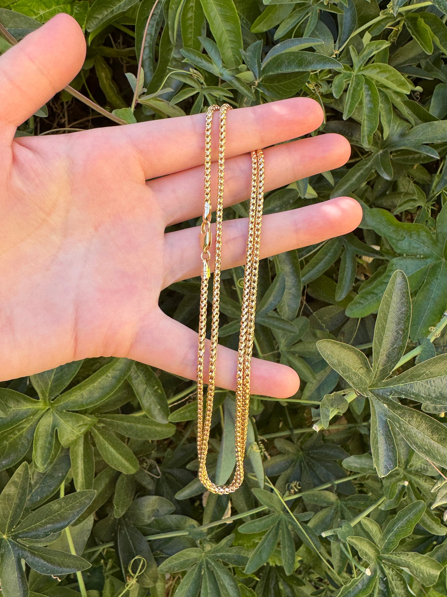 Vintage Italian 9ct yellow gold fancy snake link chain, 61cm / 24 inches long
