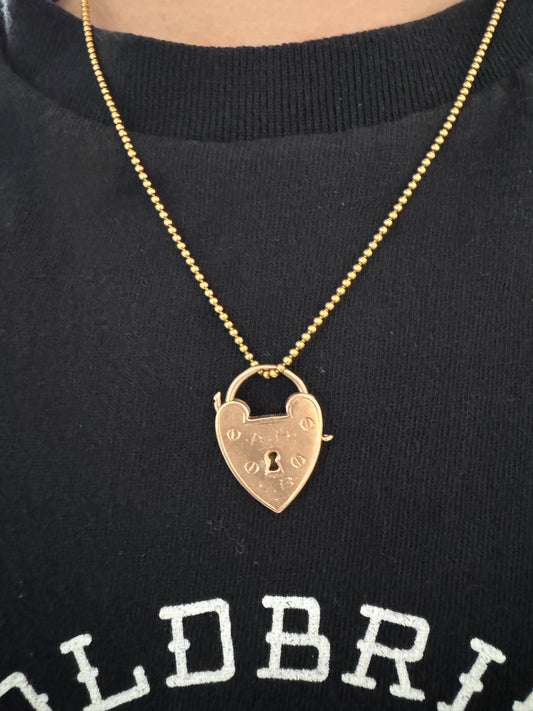 Antique Australian 15ct rose gold heart padlock pendant