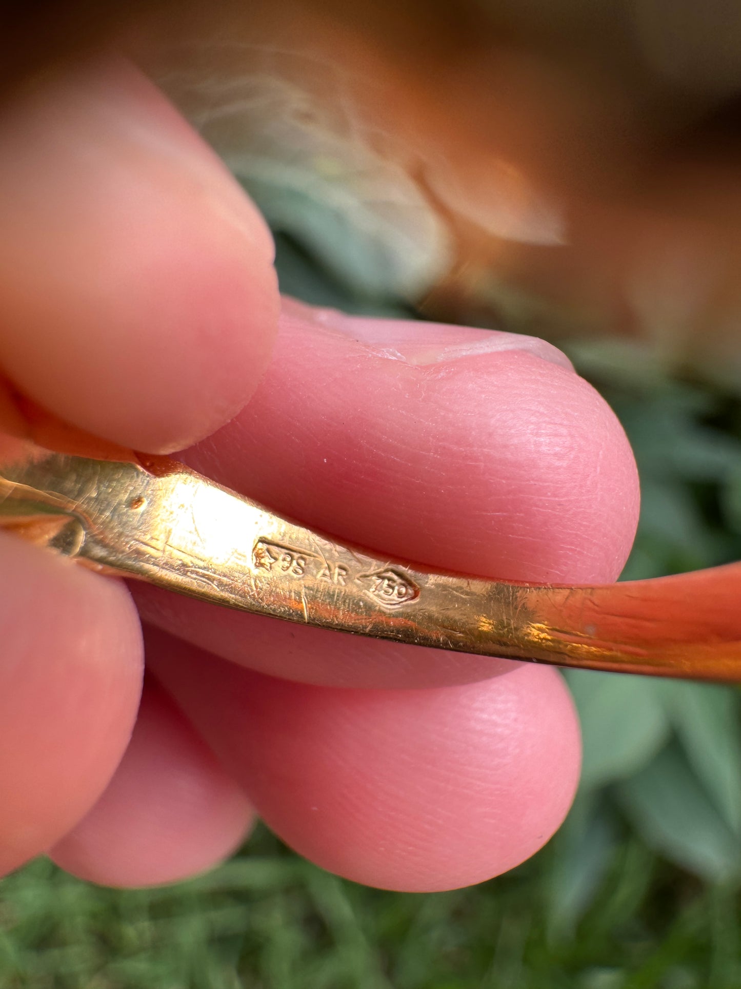 Vintage Italian 18ct yellow gold plaited band