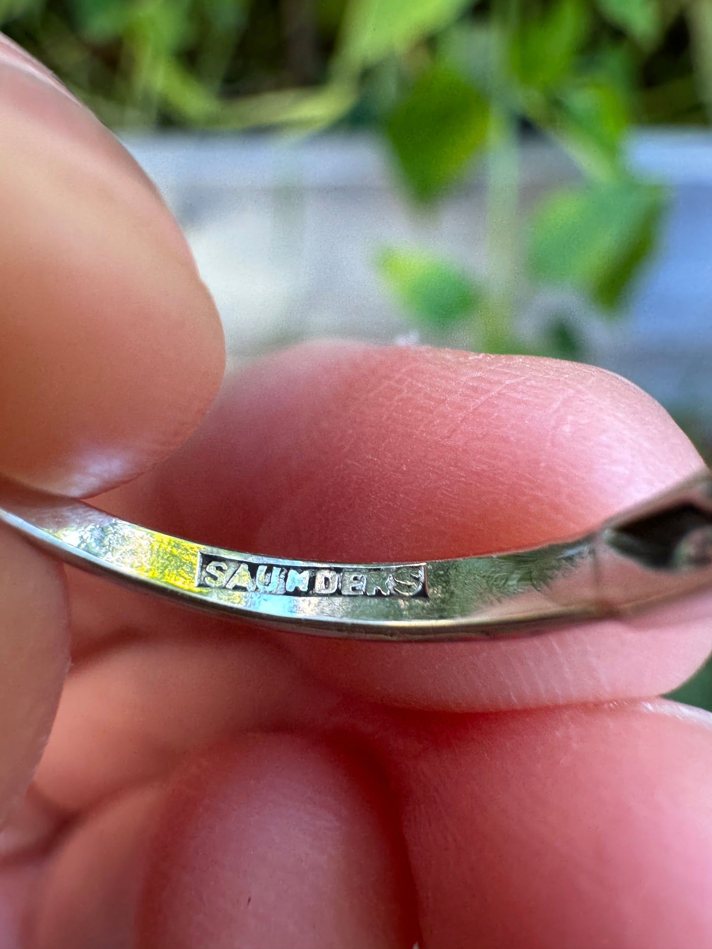 Antique Australian 18ct white gold six stone single cut diamond half eternity ring