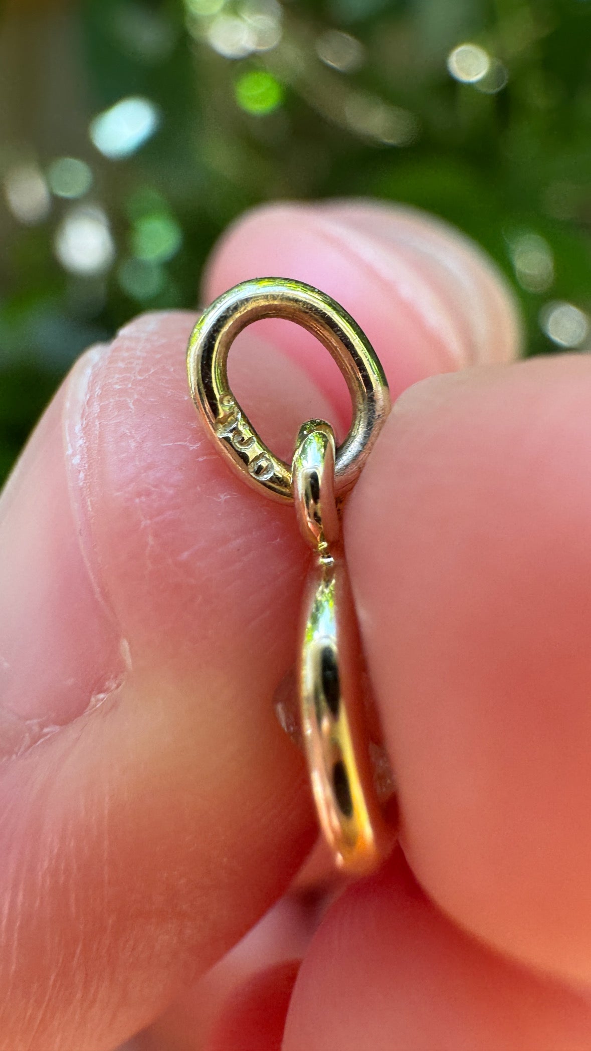 Custom handmade 9ct yellow gold 0.45ct old mine cut diamond bezel set pendant