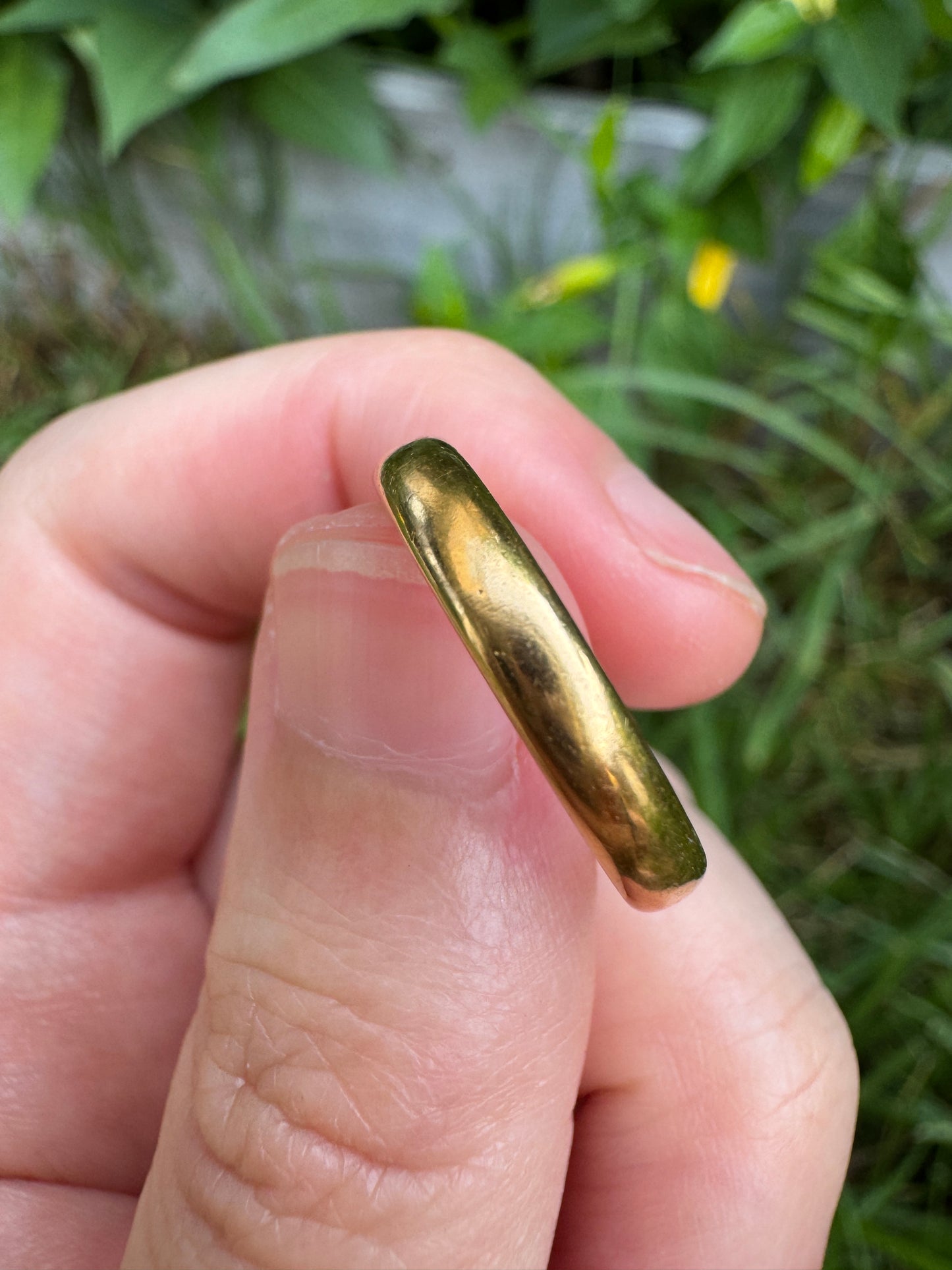 Vintage 22ct yellow gold band with platinum interior, 3mm wide