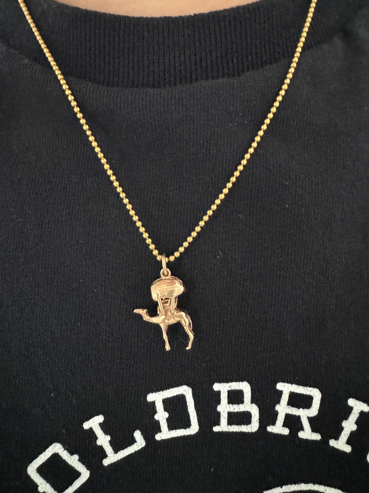 Vintage 9ct yellow gold dromedary camel ride charm