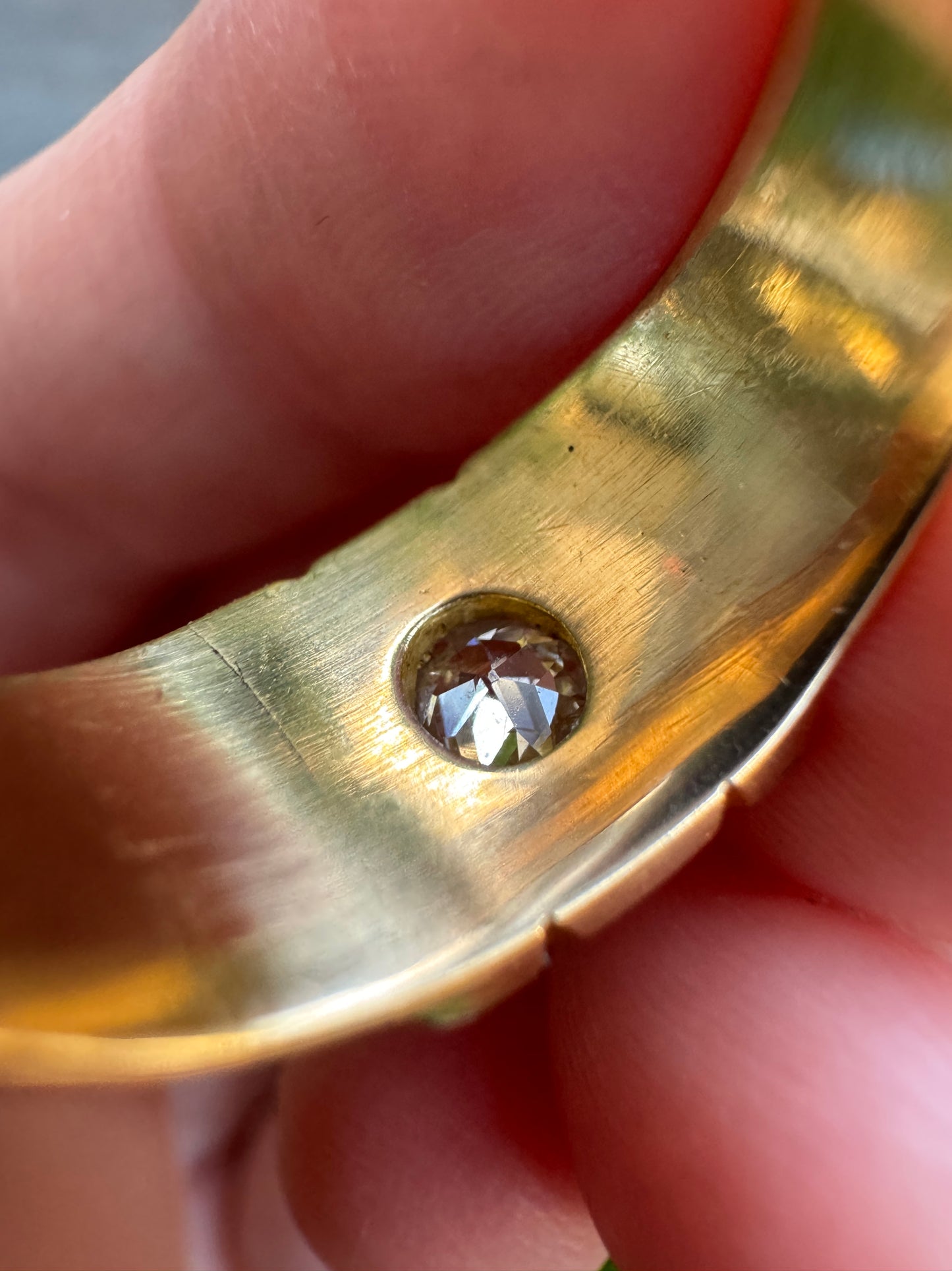Antique 18ct yellow gold 0.2ct old mine cut diamond MIZPAH ring