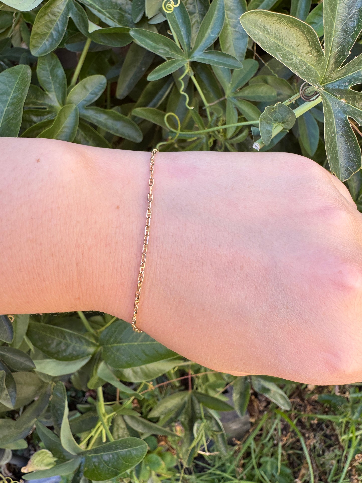 Vintage Italian 9ct yellow gold mariner link bracelet, 19cm / 7.5 inches long