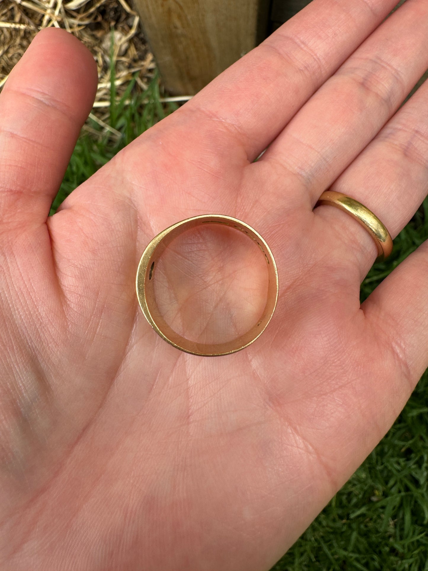 Antique 18ct yellow gold starset diamond cigar band