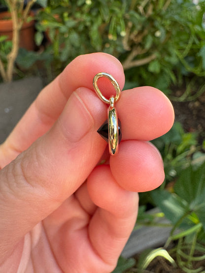 Custom handmade recycled 9ct yellow gold 1.63ct natural Australian parti sapphire bezel set pendant