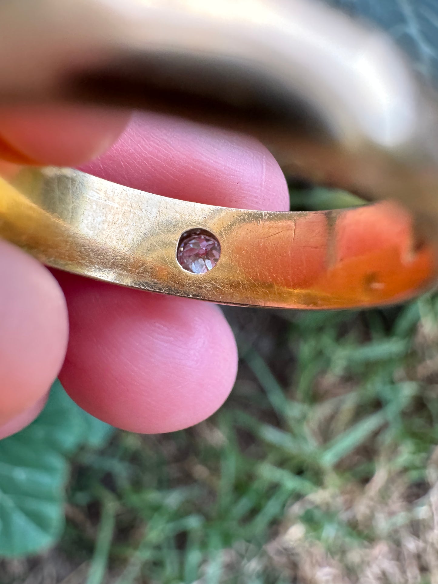 Antique Australian Basse Adelaide 18ct yellow gold old mine cut diamond gypsy ring