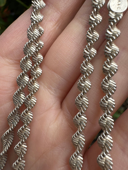 Vintage silver twist chain, 45cm / 17.72 inches long