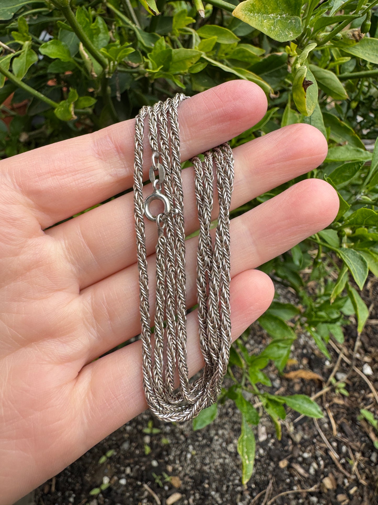 Vintage silver rope chain, 71cm / 27.95 inches long