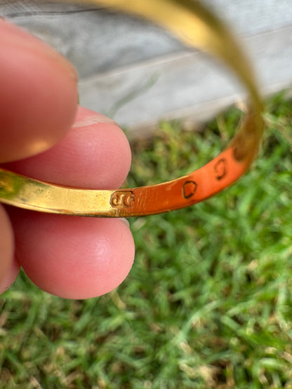 Antique Victorian 18ct yellow gold band, 2mm wide