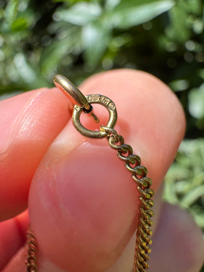 Vintage 9ct yellow gold curb link chain, 61cm / 24.02 inches long