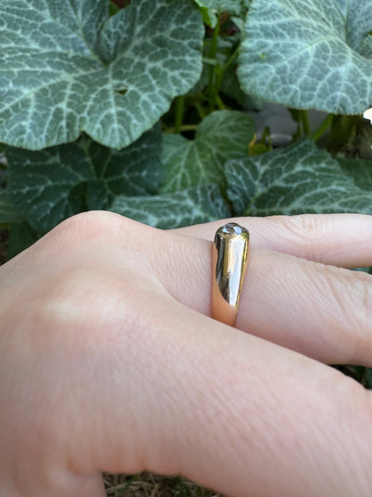 Vintage French 18ct yellow gold 0.26ct old mine cut diamond gypsy ring
