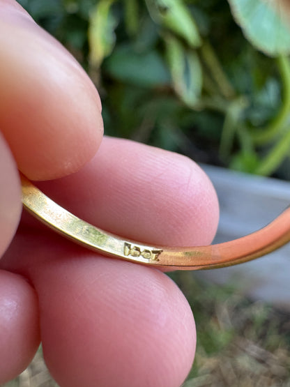 Vintage Mid Century 18ct yellow gold three stone 1.51ct TCW old European cut diamond ring