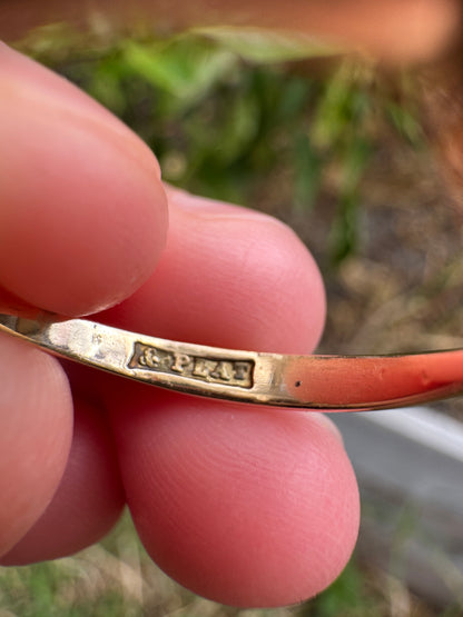 Antique 15ct yellow gold and platinum 0.14ct TCW old single cut diamond ring