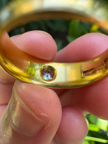 Antique Victorian 18ct yellow gold 0.23ct old mine cut diamond gypsy ring