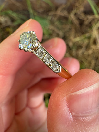 Antique Australian 18ct yellow gold 0.46ct TCW old European and old mine cut diamond ring