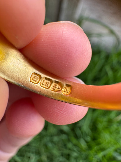 Antique 18ct yellow gold three stone 0.25ct TCW old mine cut diamond starset gypsy ring