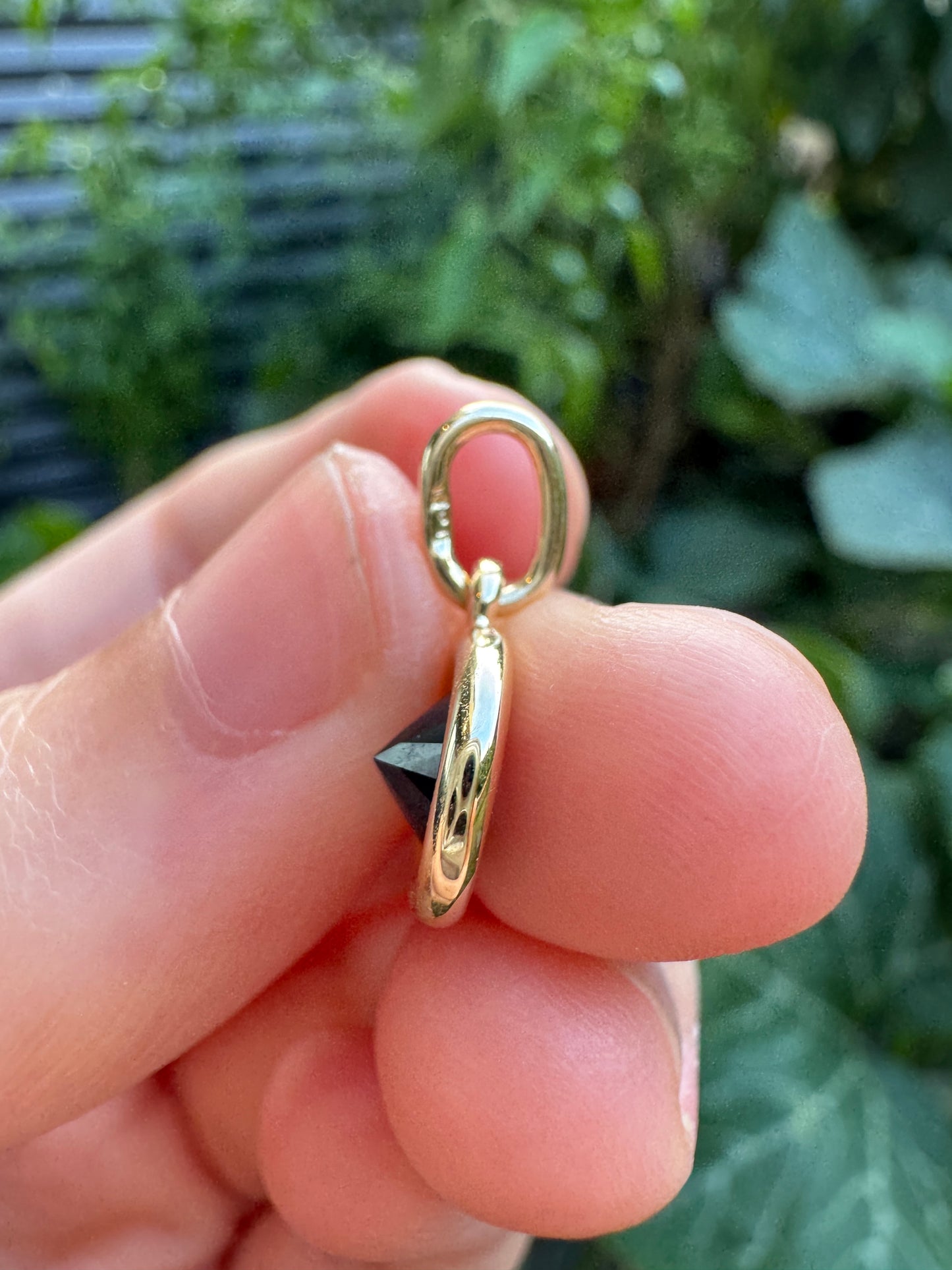 Custom handmade recycled 9ct yellow gold 0.95ct natural Australian parti sapphire bezel set pendant