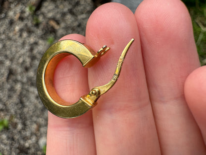 Vintage Italian 9ct yellow gold hoop earrings