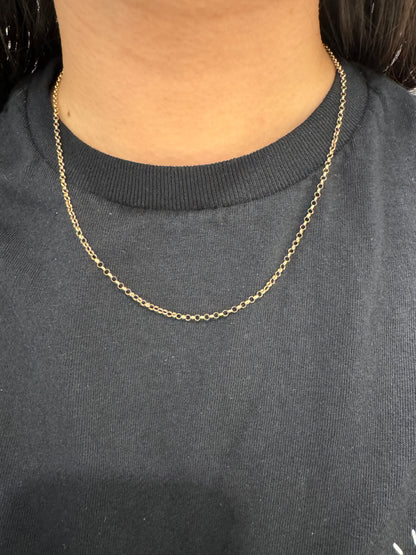 Vintage Italian 9ct yellow gold belcher chain, 46cm / 18.1 inches long