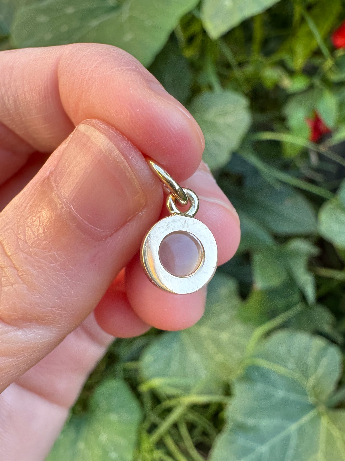 Custom handmade recycled 9ct yellow gold 1.31ct moonstone cabochon bezel set pendant