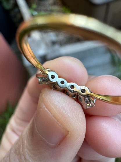 Antique 18ct gold old European cut diamond four stone ring