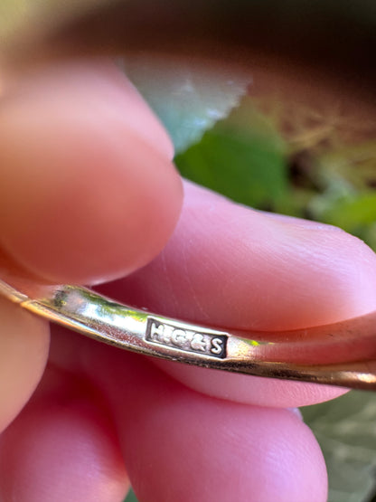 Vintage Mid Century English 9ct yellow gold square signet ring