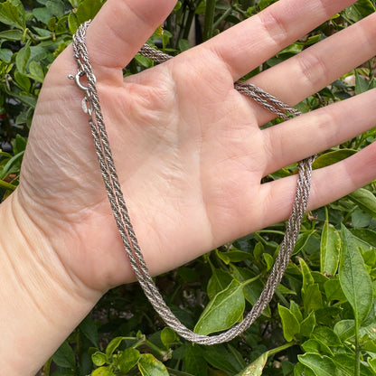 Vintage silver rope chain, 71cm / 27.95 inches long