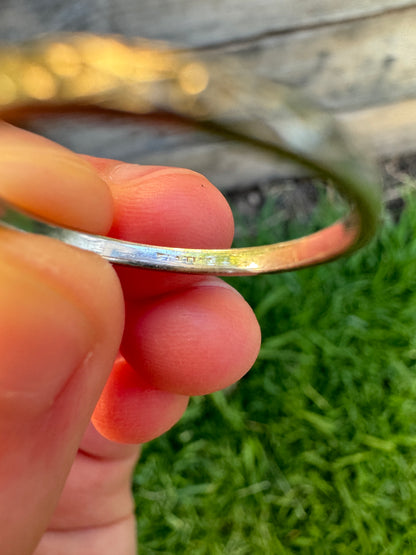 Vintage platinum diamond pattern engraved band