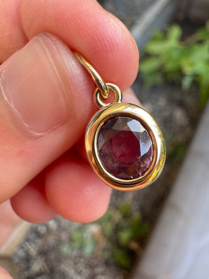 Handmade 9ct gold natural ruby pendant