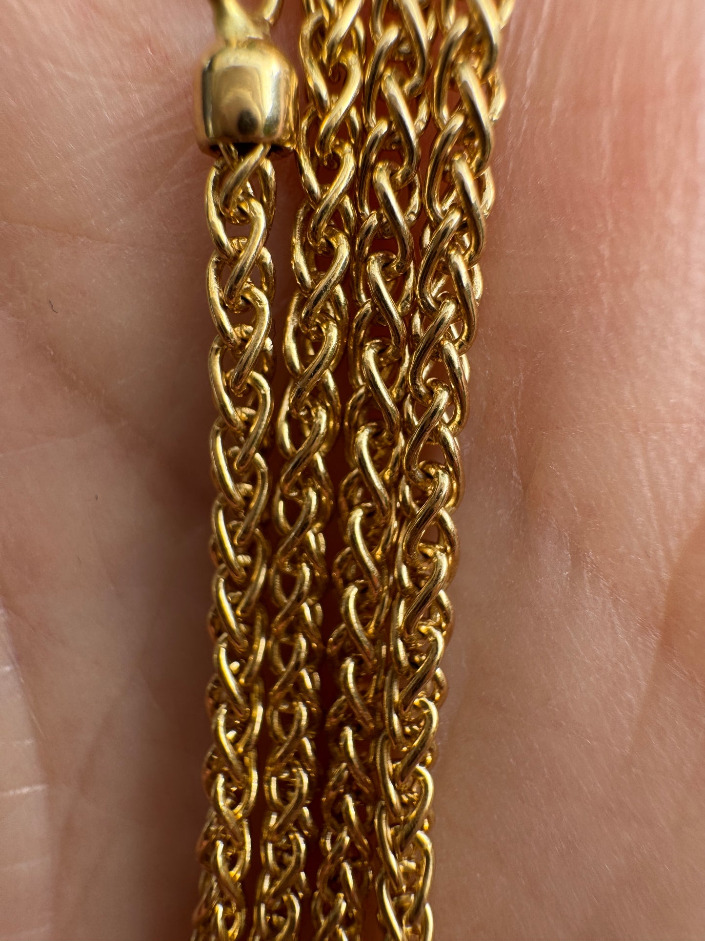 Vintage Italian 14ct yellow gold foxtail chain, 42.5cm / 16.73 inches long