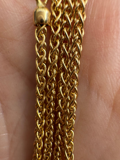 Vintage Italian 14ct yellow gold foxtail chain, 42.5cm / 16.73 inches long