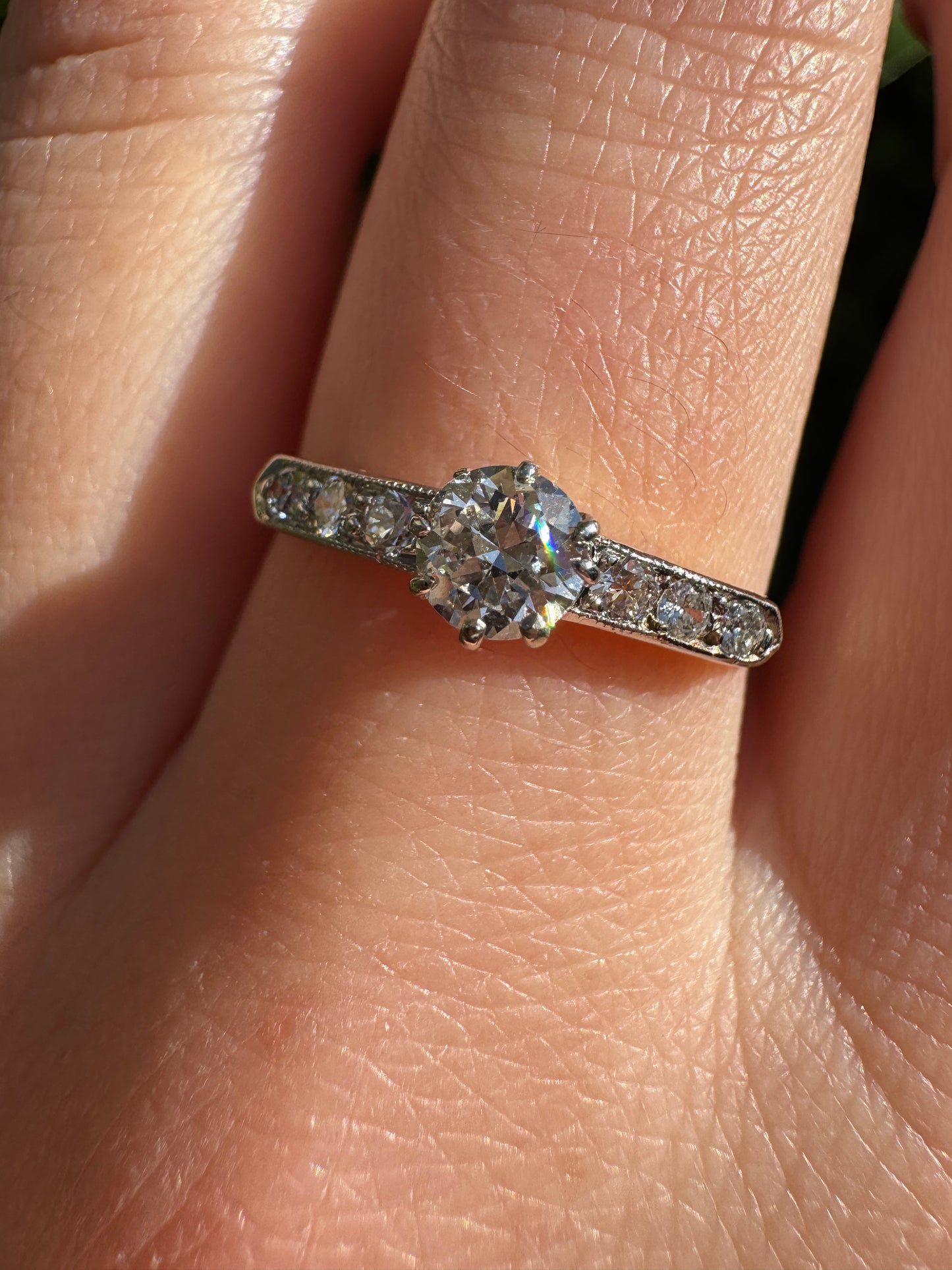 Antique Australian 18ct yellow gold 0.46ct TCW old European and old mine cut diamond ring
