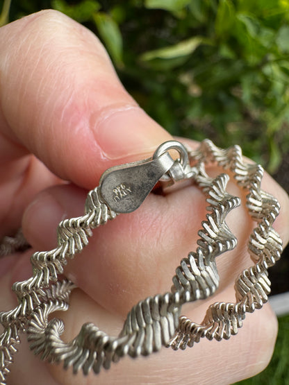 Vintage silver twist chain, 45cm / 17.72 inches long