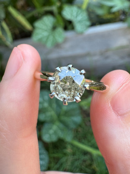 Vintage 18ct yellow gold 0.82ct old mine cut diamond solitaire ring