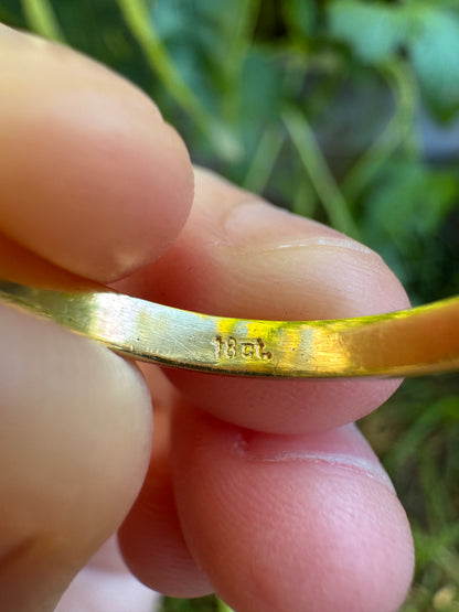 Vintage 18ct yellow gold 0.98ct old mine cut diamond solitaire ring