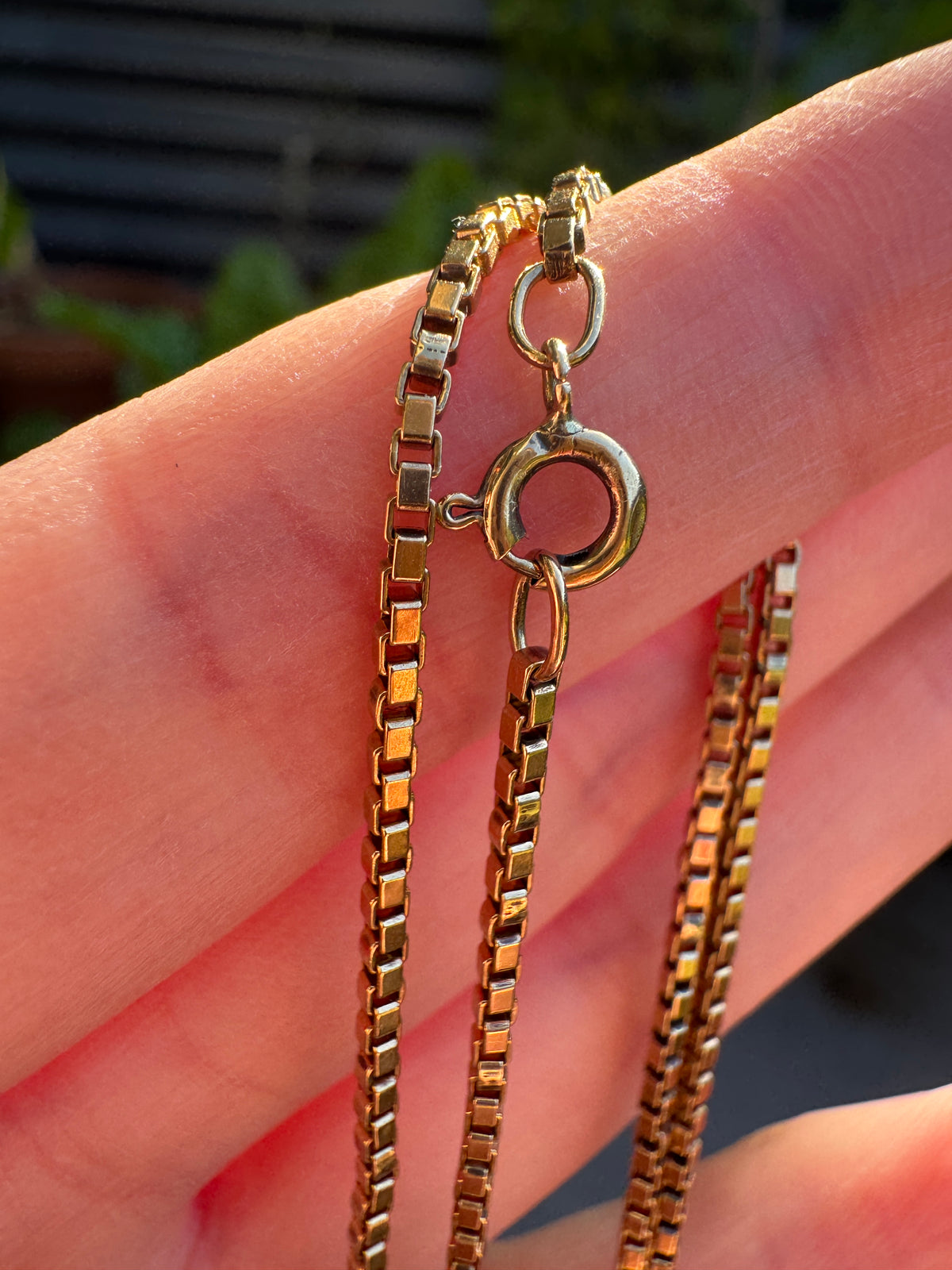 Vintage 9ct gold box link chain