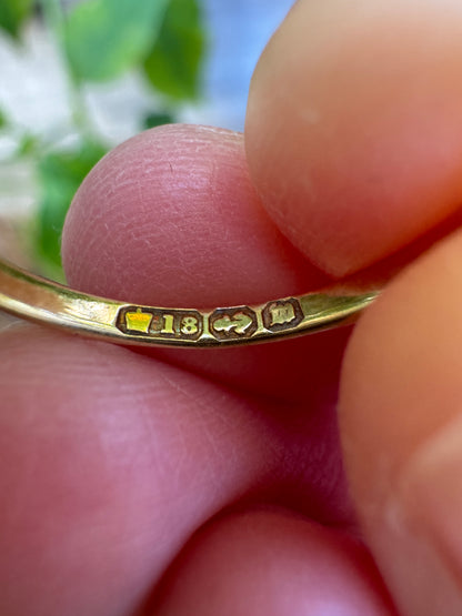 Antique Victorian 18ct yellow gold five stone natural sapphire boat ring