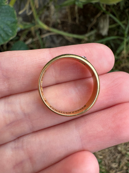Antique Australian Basse Adelaide 18ct yellow gold old mine cut diamond gypsy ring