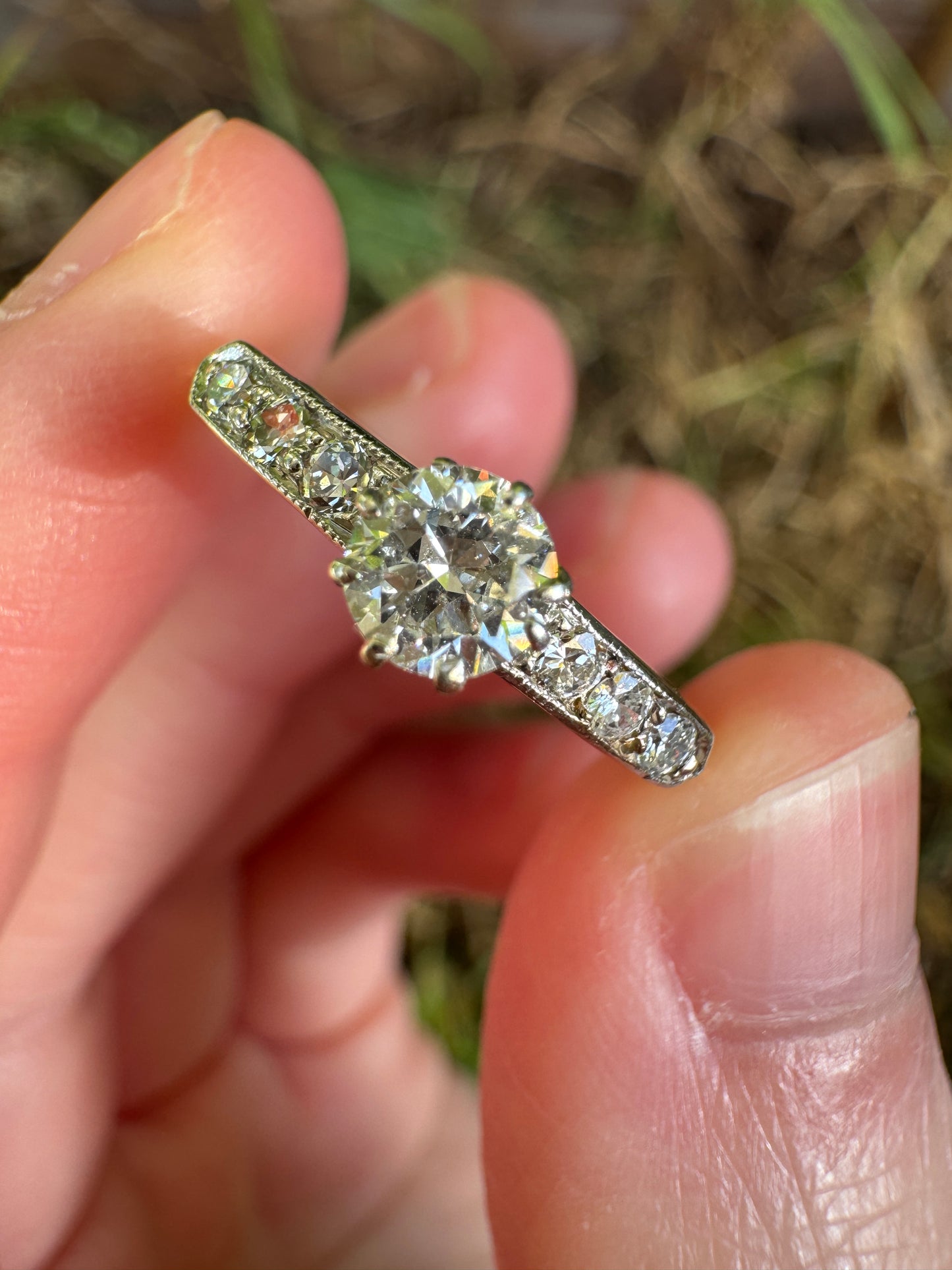 Antique Australian 18ct yellow gold 0.46ct TCW old European and old mine cut diamond ring