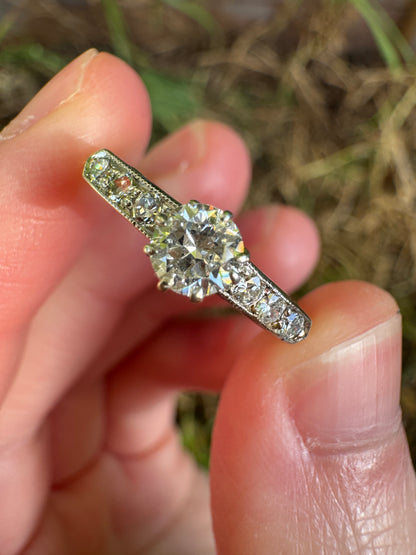 Antique Australian 18ct yellow gold 0.46ct TCW old European and old mine cut diamond ring