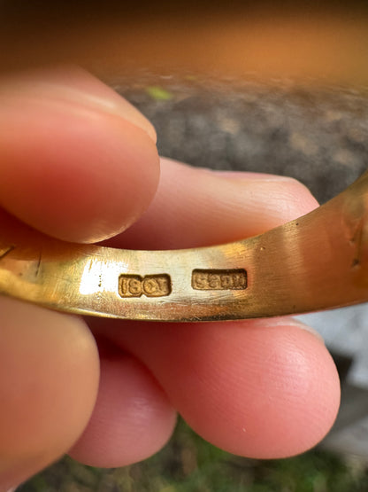 Antique 18ct yellow gold 0.5ct old mine cut diamond starset gypsy ring