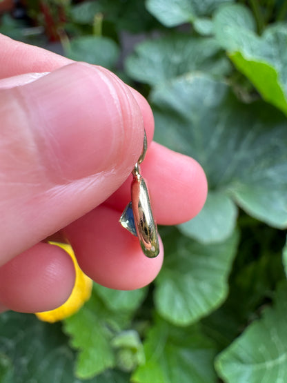 Custom handmade recycled 9ct yellow gold 1.03ct Australian parti sapphire bezel set pendant