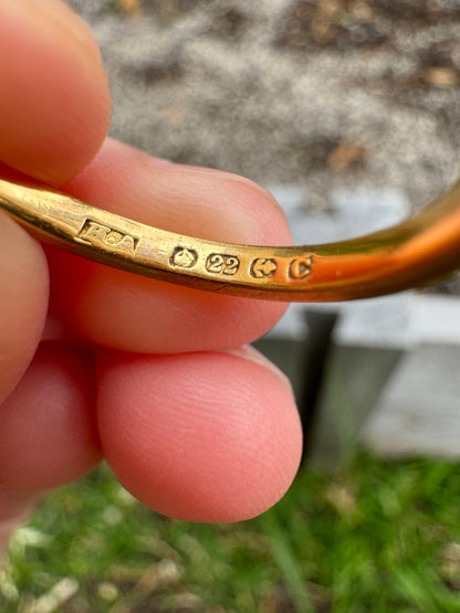 Vintage 22ct yellow gold band, 2mm wide (L.5/6)
