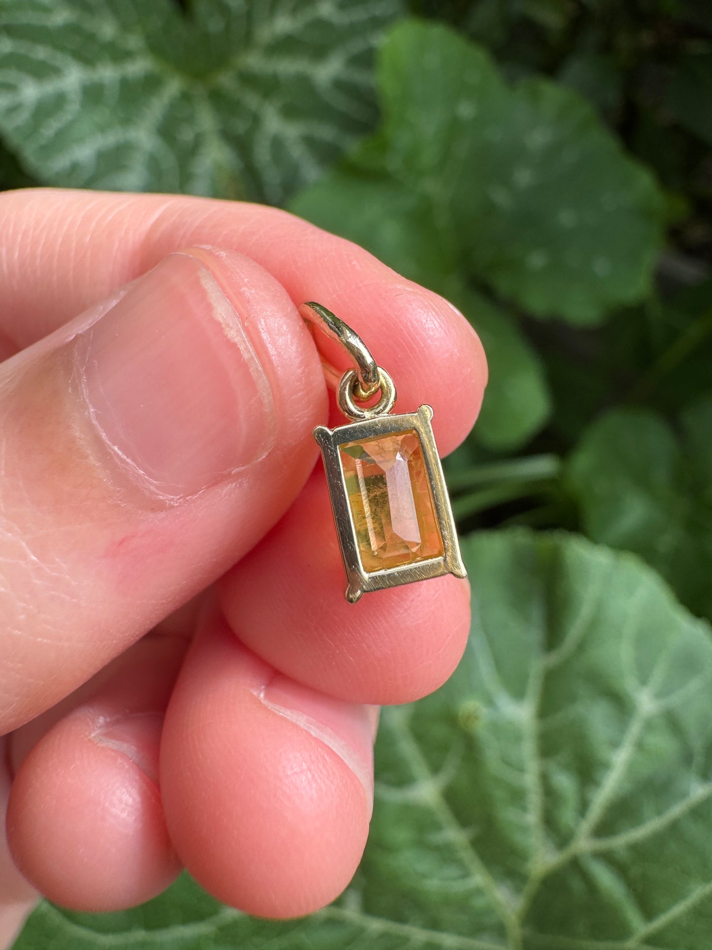 Custom handmade recycled 9ct yellow gold 1.25ct natural yellow sapphire prong set pendant