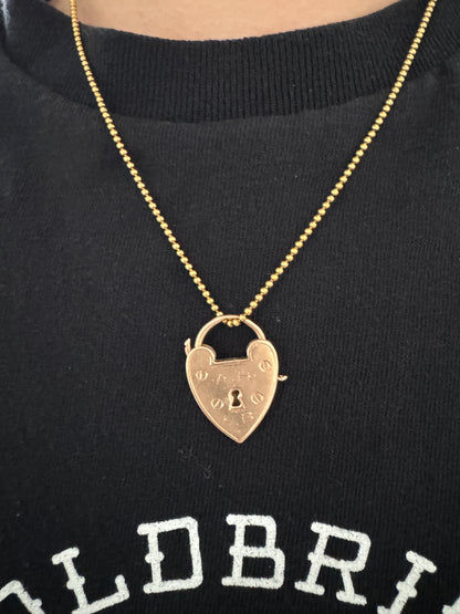 Antique Australian 15ct rose gold heart padlock pendant
