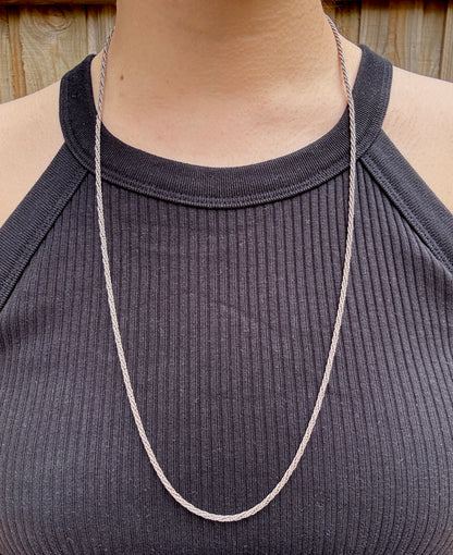 Vintage silver rope chain, 71cm / 27.95 inches long