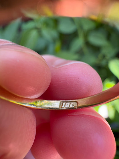 Antique 18ct yellow gold five stone 0.47ct TCW old mine cut diamond ring